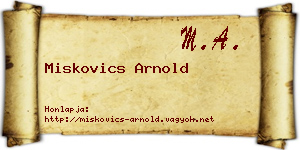 Miskovics Arnold névjegykártya
